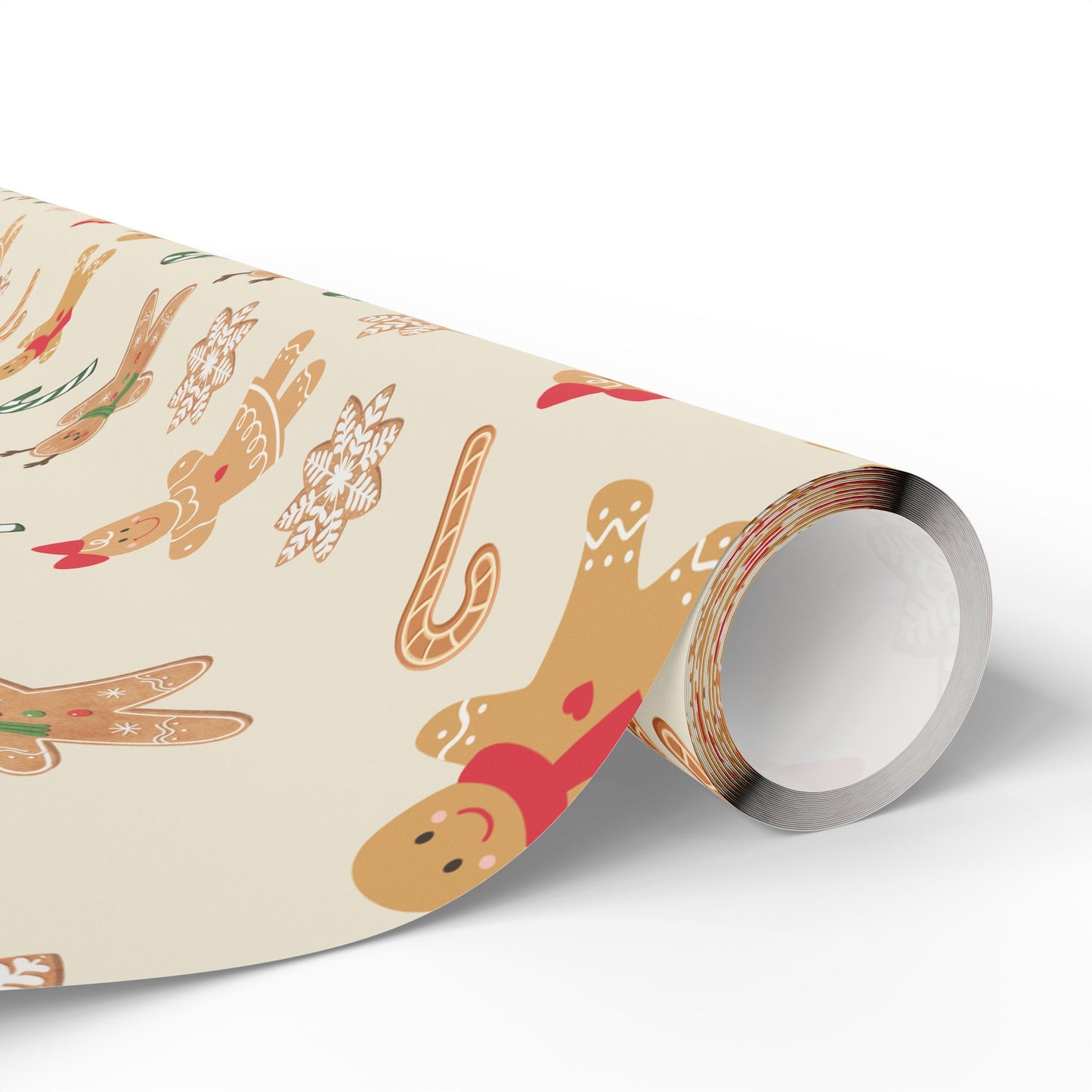 Holiday Wrapping Paper - Festive Gingerbread Design