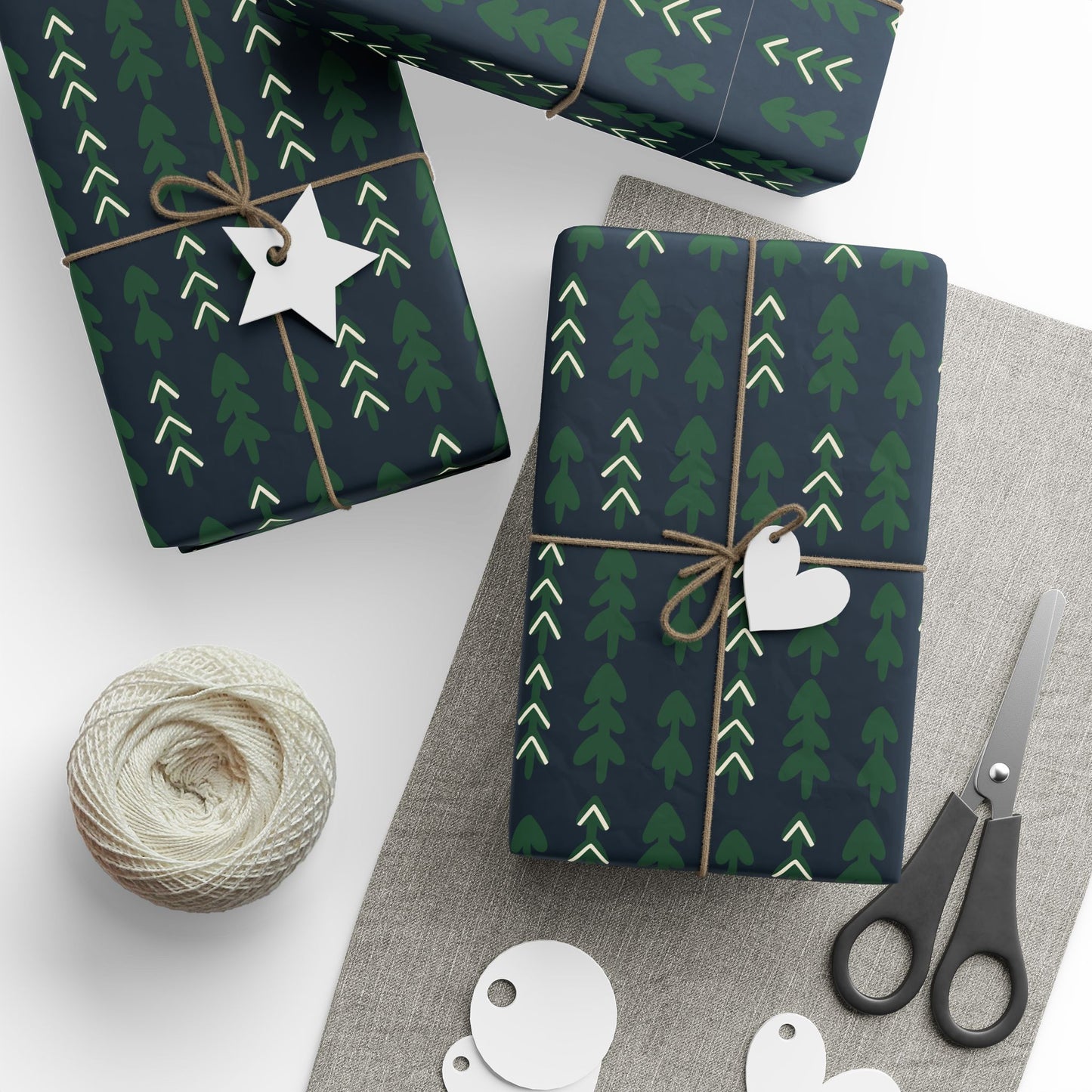 Forest Green Trees Wrapping Paper - Classic Modern Warm Design