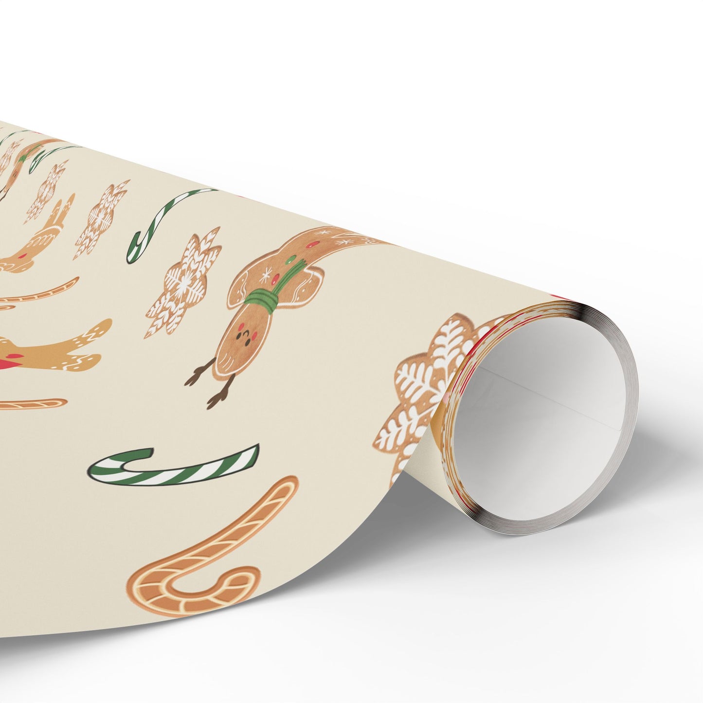 Holiday Wrapping Paper - Festive Gingerbread Design