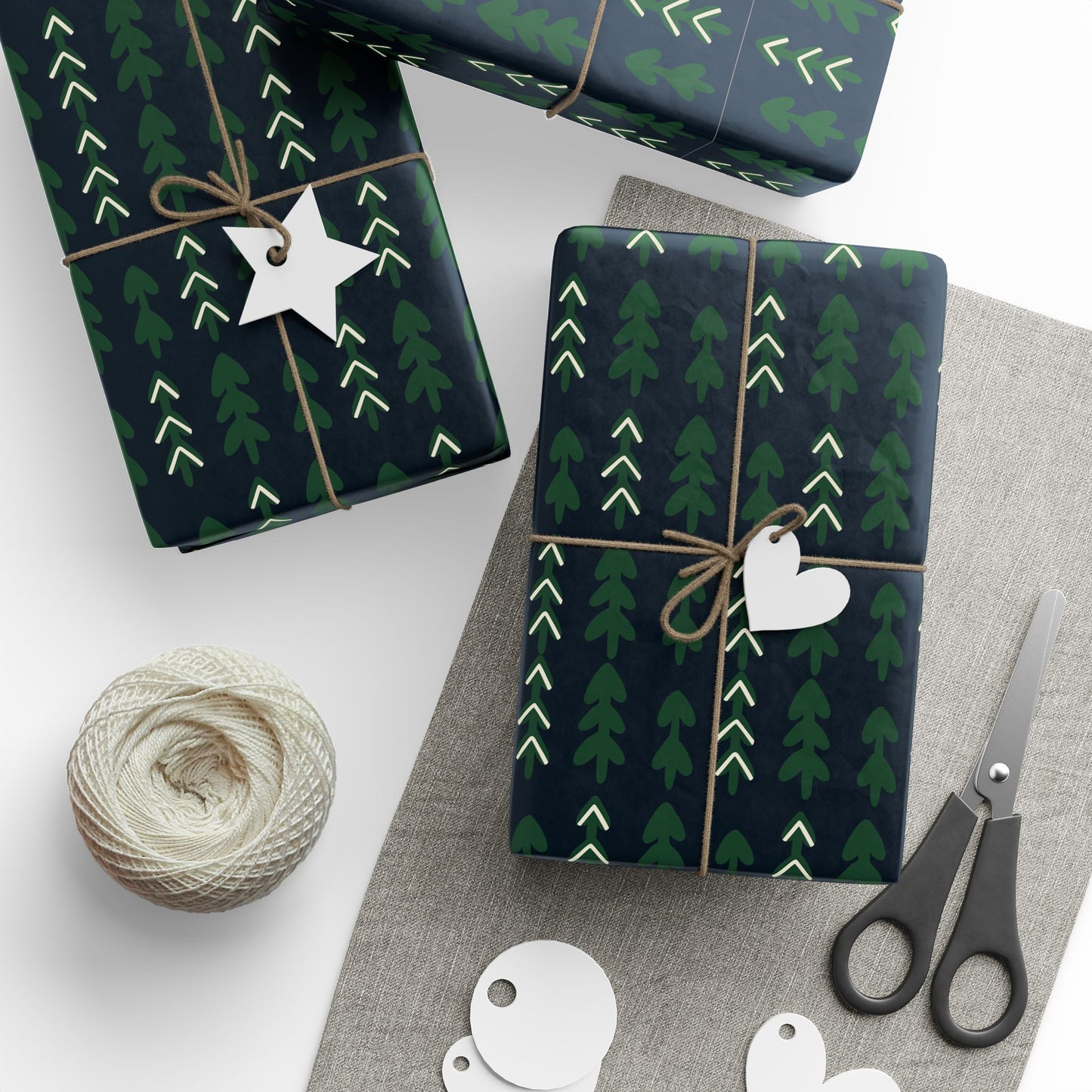 Forest Green Trees Wrapping Paper - Classic Modern Warm Design